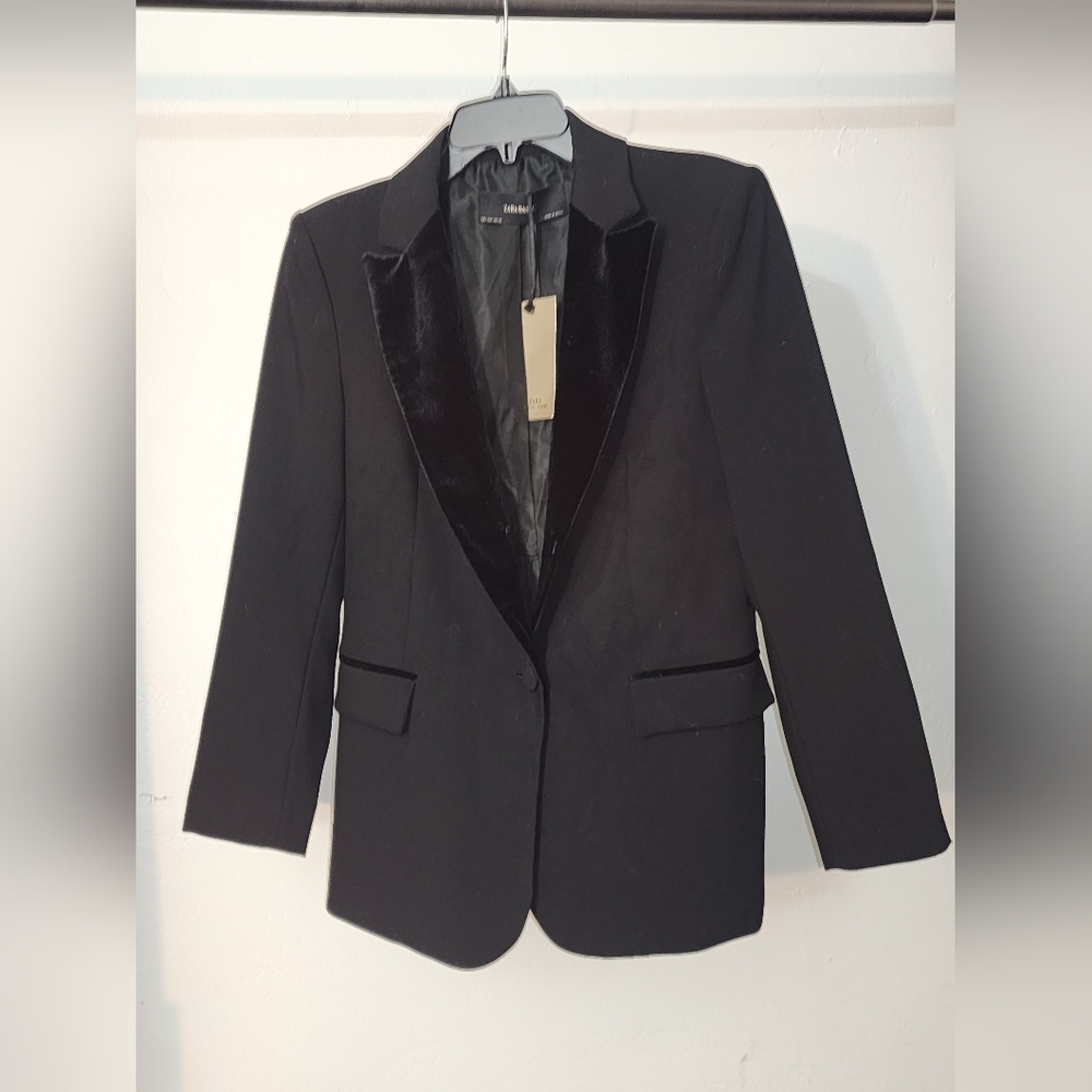 Zara basics blazer with velvet lapels